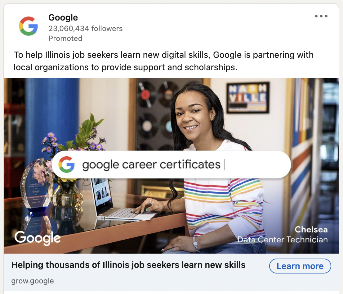 Google LinkedIn Ad